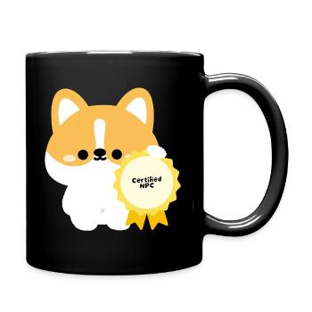 Certified NPC Corgi  - Full Colour Mug - black - Right