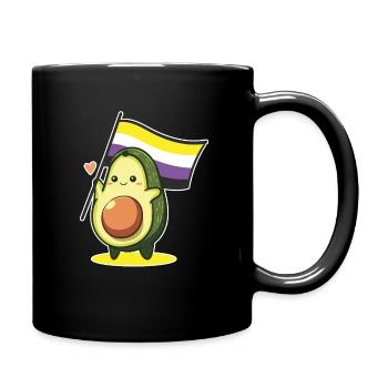 Avocado Nonbinary Flag LGBT Queer CSD Pride - Full Colour Mug - black - Right