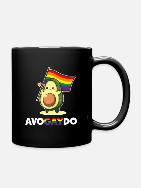 Avocat, drapeau arc-en-ciel drôle d’avocat gay pride - Mug uni - noir