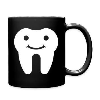 Zahn - Tasse einfarbig - Schwarz - Rechts