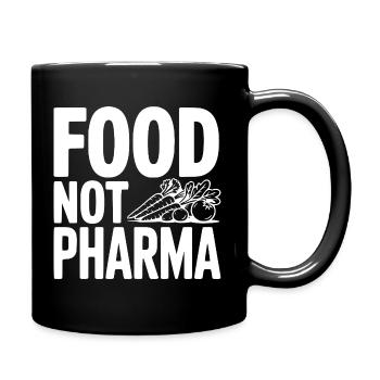 Food Not Pharma - Tasse einfarbig - Schwarz - Rechts