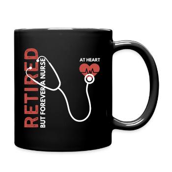 Pensioniert, aber für immer Krankenschwester - Tasse einfarbig - Schwarz - Rechts