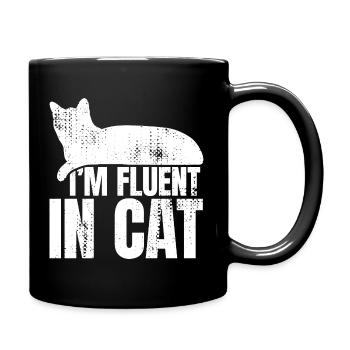I speak fluent cat - Full Colour Mug - black - Right