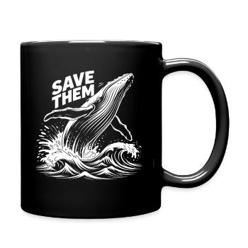 Save the whales - Full Colour Mug - black - Right