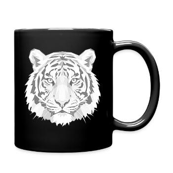 Geometric Tiger Head Grey - Full Colour Mug - black - Right