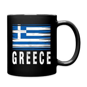 Pinselstrich Flagge Griechenland - Tasse einfarbig - Schwarz - Rechts