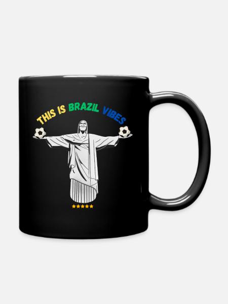Brazil Football Vibes – Style Supporter - Mug uni - noir