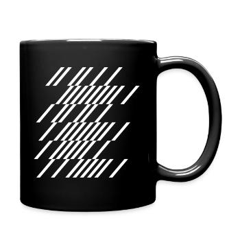 Diagonal Stripe Geom Pattern - Full Colour Mug - black - Right