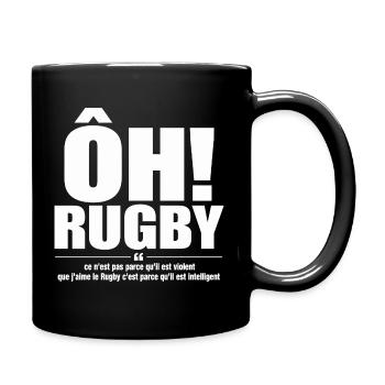 rugby intelligent - Mug uni - noir - Droite