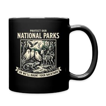 Nationalparks Geisterschutz - Tasse einfarbig - Schwarz - Rechts