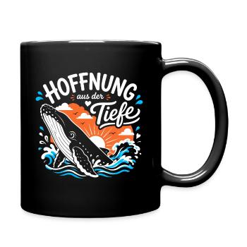 Hoffnung aus der Tiefe - Tasse einfarbig - Schwarz - Rechts