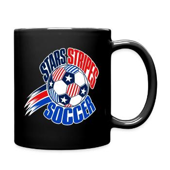 USA Soccer Fan 2026, Stars and Stripes Soccer Ball - Tasse einfarbig - Schwarz - Rechts