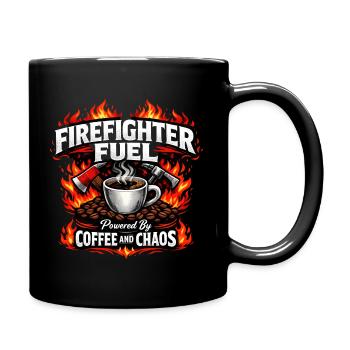 Feuerwehr Kaffee Chaos Motiv - Tasse einfarbig - Schwarz - Rechts