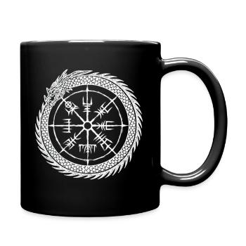 Vegvisir Midgardschlange - Wikinger Kompass - Tasse einfarbig - Schwarz - Rechts