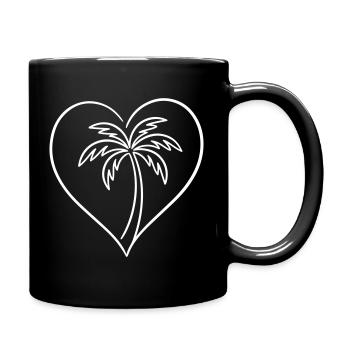 Palmier Amour au cœur - Mug uni - noir - Droite