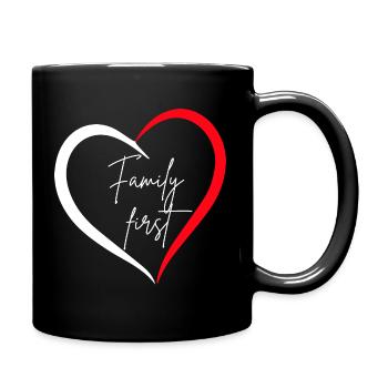 Family First – Heart - Full Colour Mug - black - Right