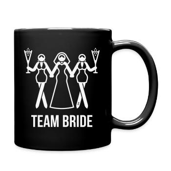 Team Bride (Junggesellinnenabschied 3some / Weiß) - Tasse einfarbig - Schwarz - Rechts