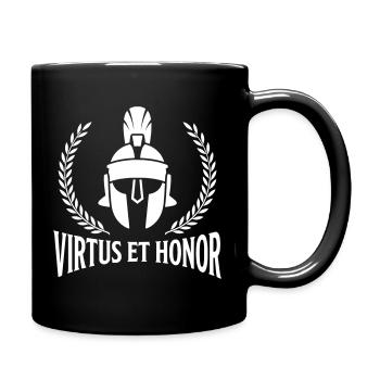 Virtus Et Honor Latin Quote - Motivational Slogan - Full Colour Mug - black - Right