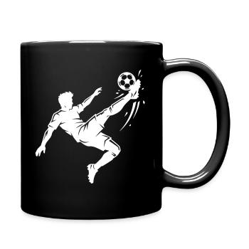 Fallrückzieher Fussball Silhouette - Tasse einfarbig - Schwarz - Rechts