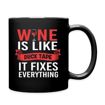 Wein Sommelier Feinschmecker - Tasse einfarbig - Schwarz - Rechts