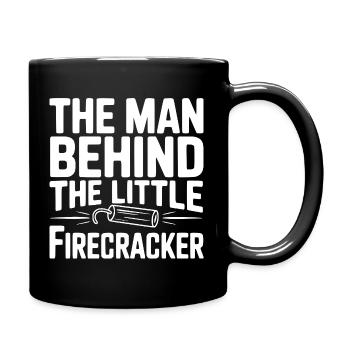 Der Mann hinter dem kleinen Feuerwerkskörper - Tasse einfarbig - Schwarz - Rechts