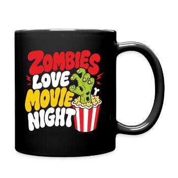Zombies Love Movie Night Horror - Full Colour Mug - black - Right