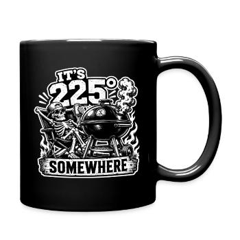 Il fait 225° quelque part squelette barbecue - Mug uni - noir - Droite