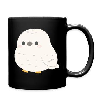 Schneeeulen-Kuschelzauber - Tasse einfarbig - Schwarz - Rechts