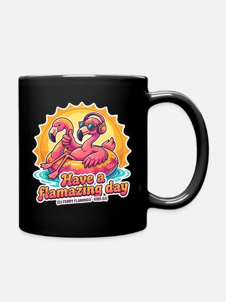 Flamingo DJ Sunburst - Mug uni - noir