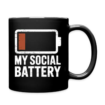 Batterie sociale Introverti Batterie morte - Mug uni - noir - Droite
