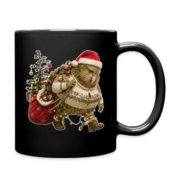 Kakapo carries Christmas alone - Full Colour Mug - black - Right