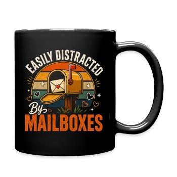 Facilement distrait par les boîtes aux lettres - Postman Post - Mug uni - noir - Droite