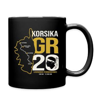 GR20 Finisher Korsika Trekking Wanderung T-shirt - Tasse einfarbig - Schwarz - Rechts