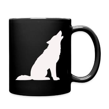 wolf- - Tasse einfarbig - Schwarz - Rechts