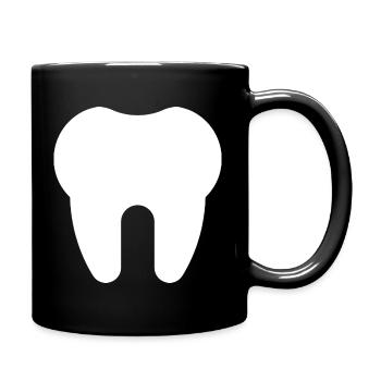 Zahn, Zahnarzt, Zahnarztpraxis - Tasse einfarbig - Schwarz - Rechts