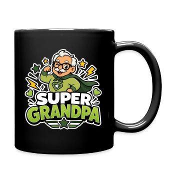Super Grandpa Superhero Grandpa - Funny Comic Hero - Full Colour Mug - black - Right