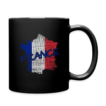 Dessin tricolore français à la main - Mug uni - noir - Droite