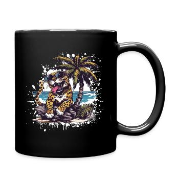 Comic d’été Léopard - Mug uni - noir - Droite