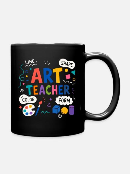 Kunstlehrer-Elemente Linienform Farbe - Tasse einfarbig - Schwarz