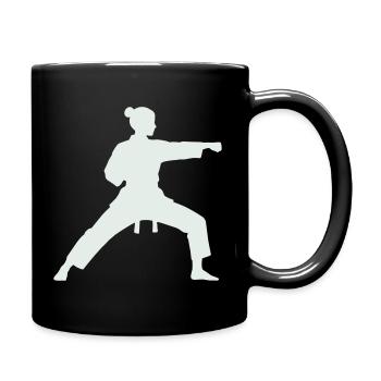 Silhouette d’arts martiaux Karaté Femme - Mug uni - noir - Droite