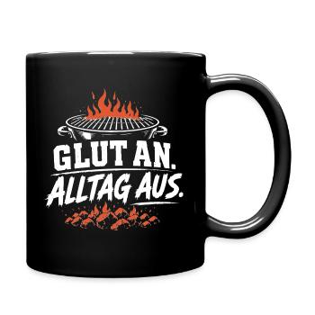 Glut an - Alltag aus - Tasse einfarbig - Schwarz - Rechts