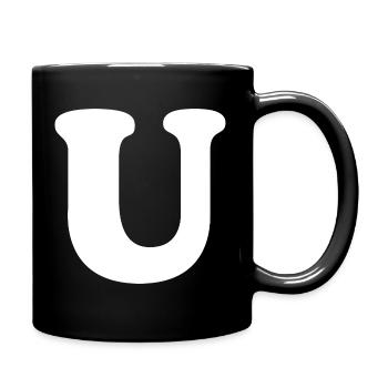 Large U Style Print | Letter U | U Logo - Full Colour Mug - black - Right