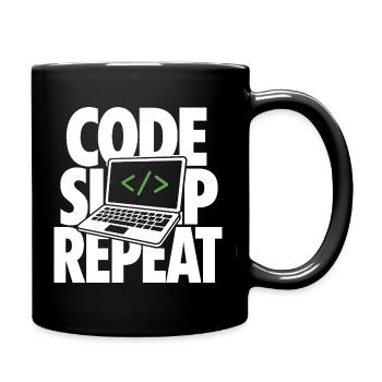 Code Sleep Repeat Programmierer - Tasse einfarbig - Schwarz - Rechts