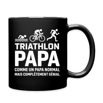 Humour Papa Triathlète - Cadeau Idéal  - Mug uni - noir - Droite
