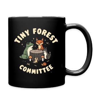 Kleines Waldkomitee: Tiny Forest - Tasse einfarbig - Schwarz - Rechts