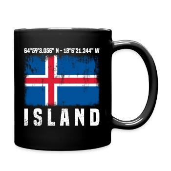 Island Reise - Tasse einfarbig - Schwarz - Rechts