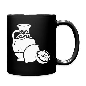 Zitrusvase Stillleben Keramik - Tasse einfarbig - Schwarz - Rechts