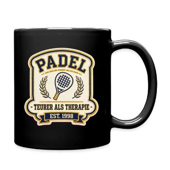 Padel Shirt Teurer Als Therapie | Padel Geschenk - Tasse einfarbig - Schwarz - Rechts