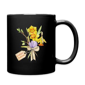 Thank you Bouquet - Full Colour Mug - black - Right