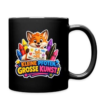 Kreativer Fuchs kleine Pfoten ganz grosse Kunst - Tasse einfarbig - Schwarz - Rechts